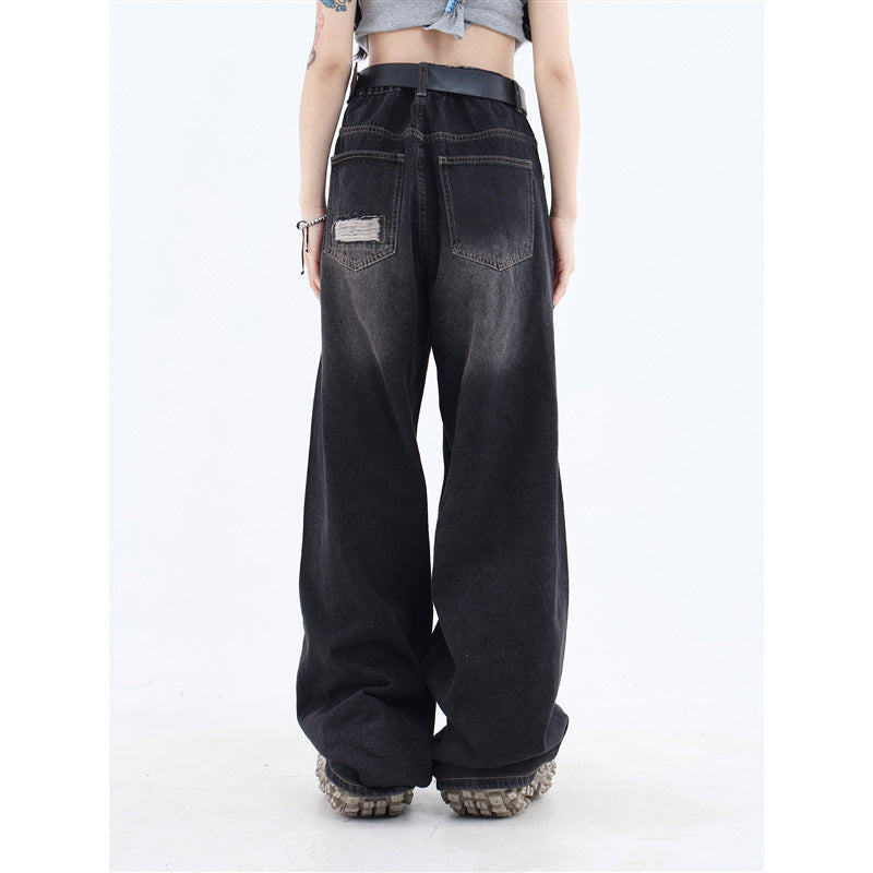 Womens Ripped Y2K Jeans