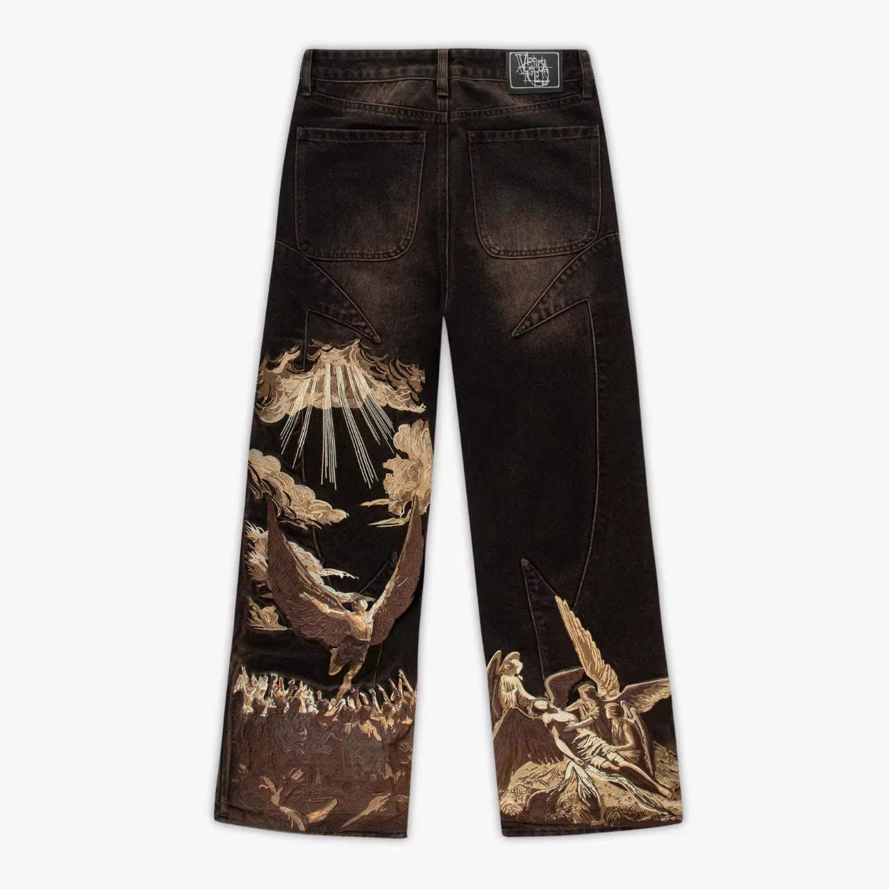 Embroidered Y2K Style Jeans
