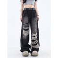 Womens Ripped Y2K Jeans