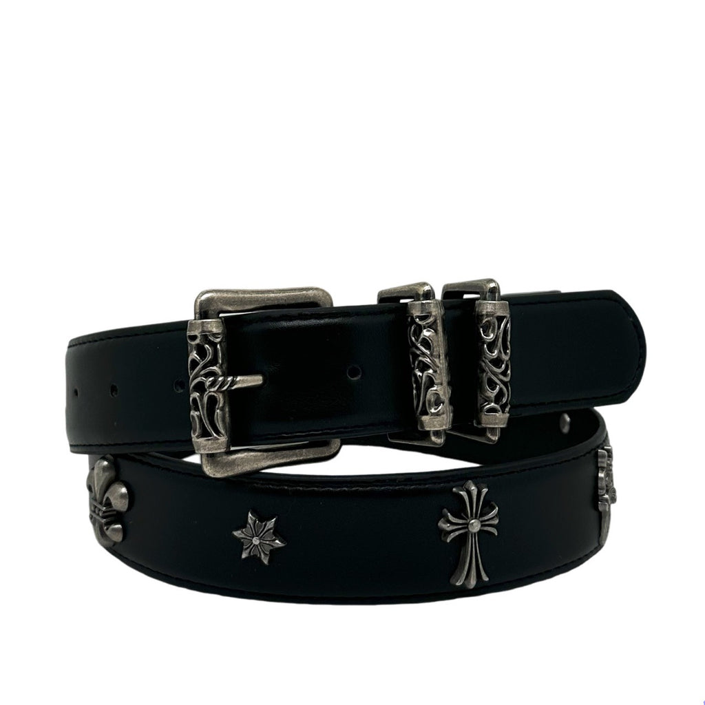 Leather Belt With Cross Detailing