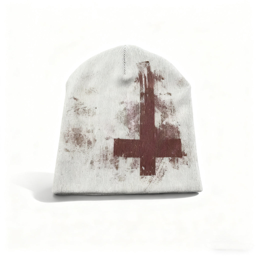 Cross-shaped Y2K Knitted Beanie