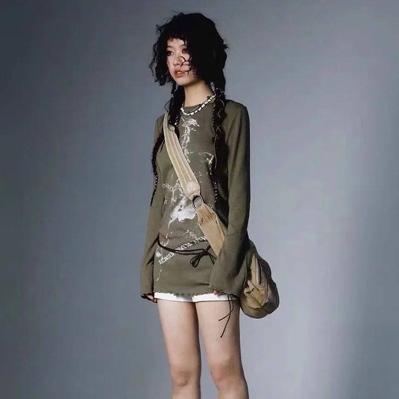 Women's Y2K "Graffiti" Print Knitted Top