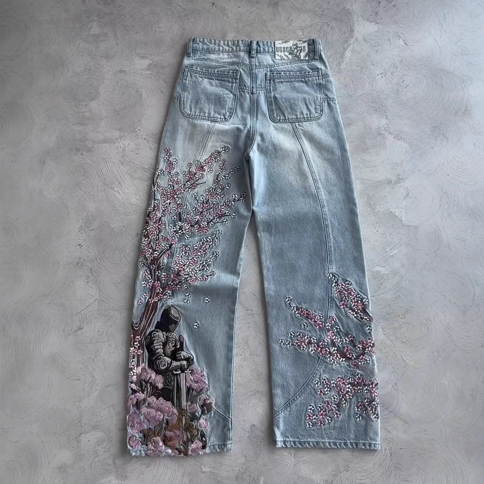 Embroidered Y2K Style Jeans