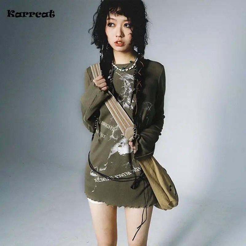 Women's Y2K "Graffiti" Print Knitted Top