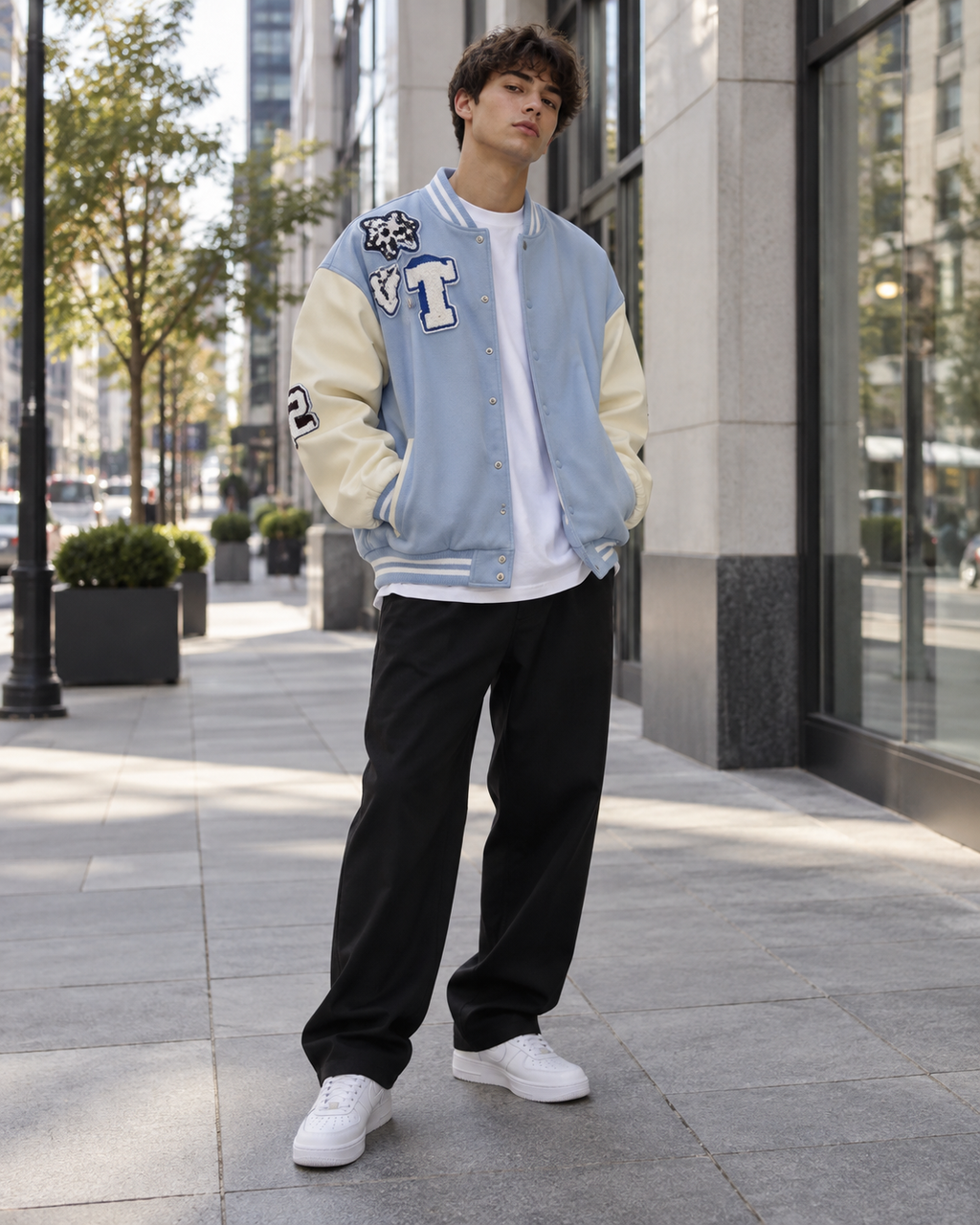 Baby Blue Baseball Jacket