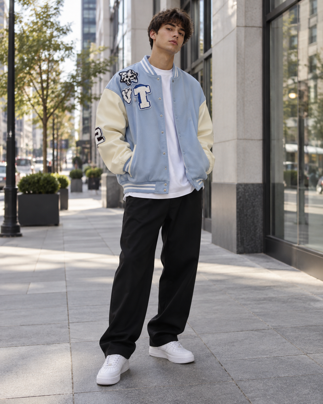Baby Blue Baseball Jacket