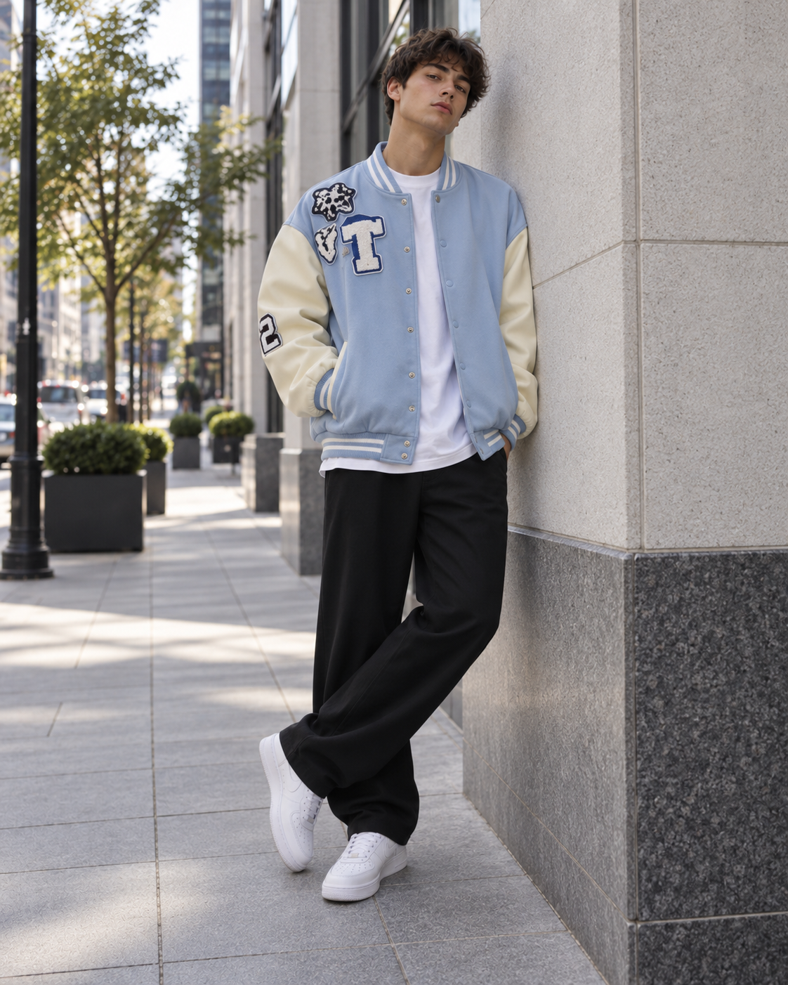 Baby Blue Baseball Jacket