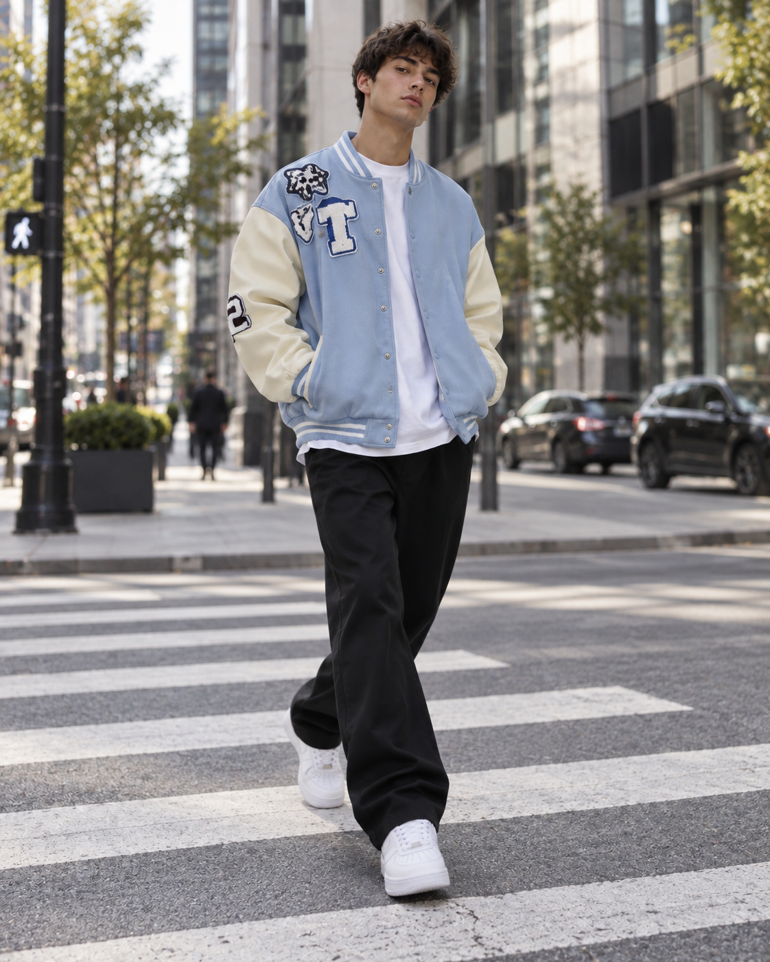 Baby Blue Baseball Jacket