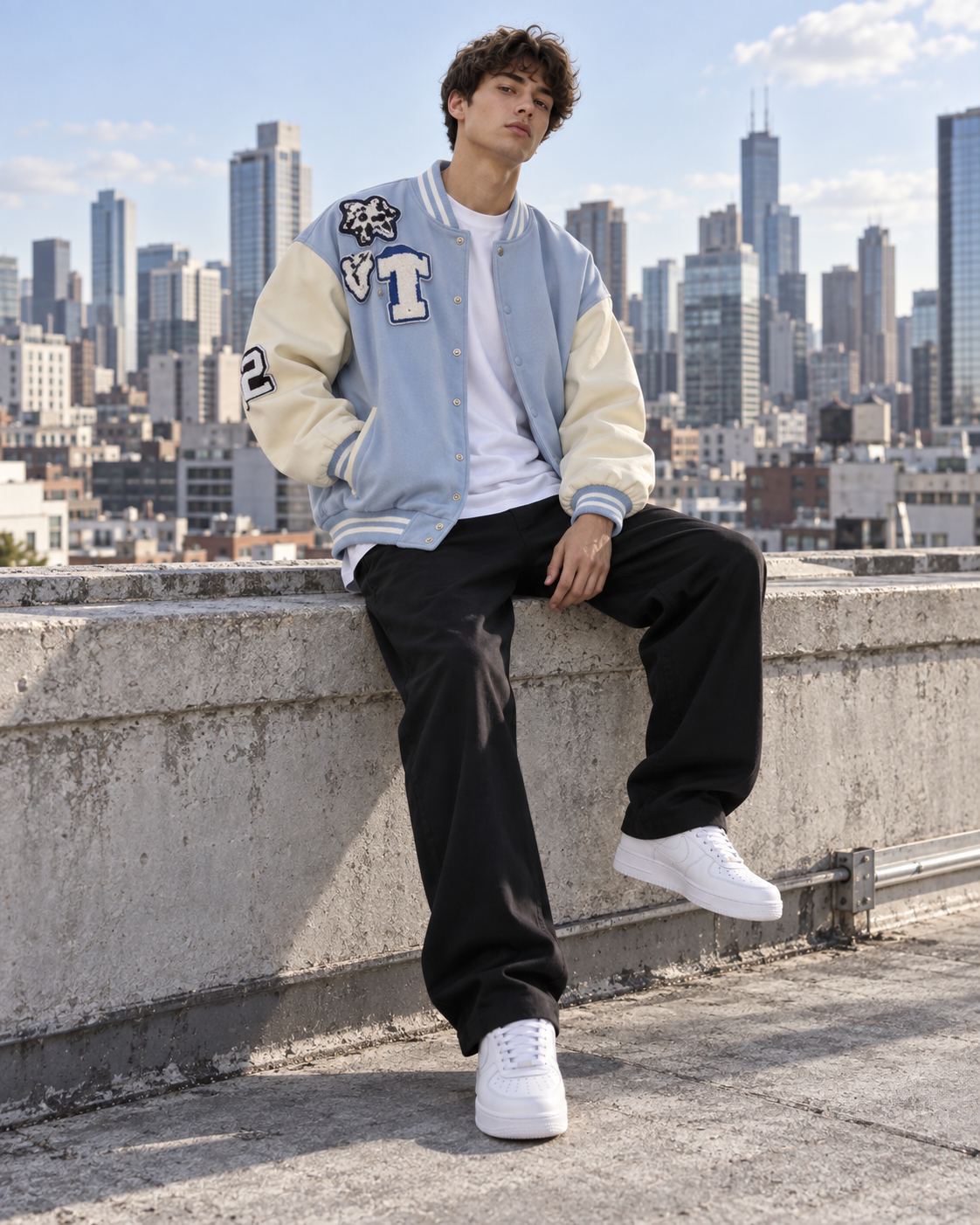 Baby Blue Baseball Jacket