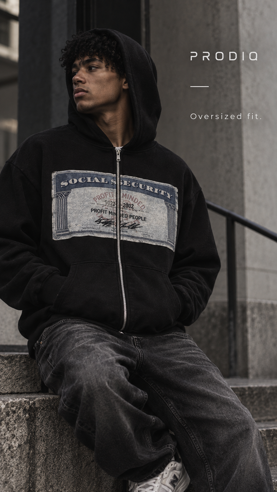 "Profit Minded" Graphic Zip Up