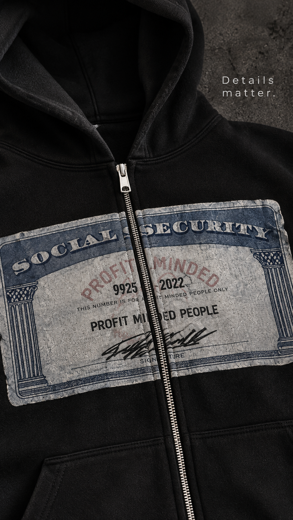 "Profit Minded" Graphic Zip Up