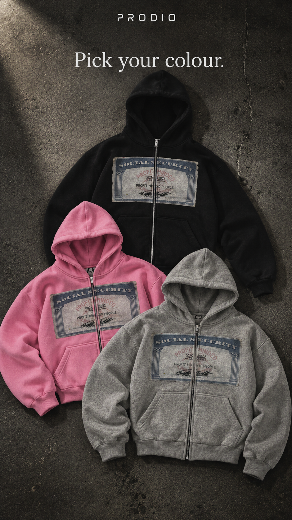 "Profit Minded" Graphic Zip Up
