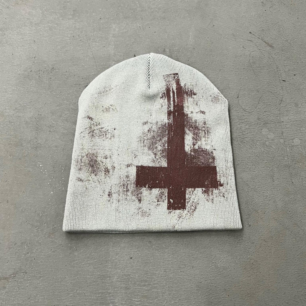 Cross-shaped Y2K Knitted Beanie