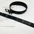 Leather Belt With Cross Detailing