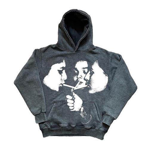 "Smoking girls" Graphic Hoodie