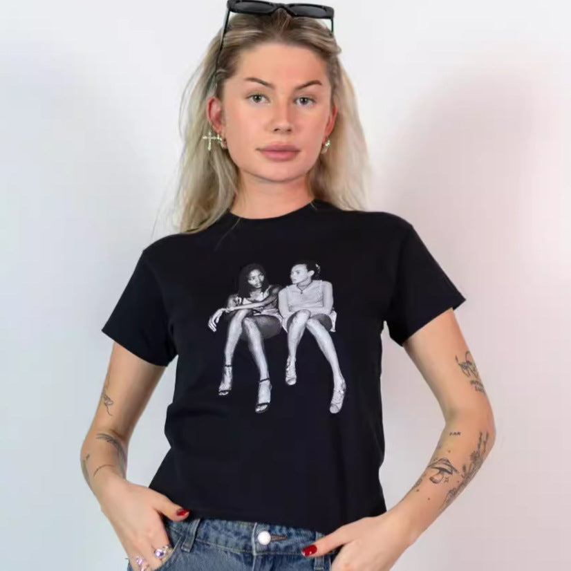 Y2K Short Sleeve Cropped T-Shirt