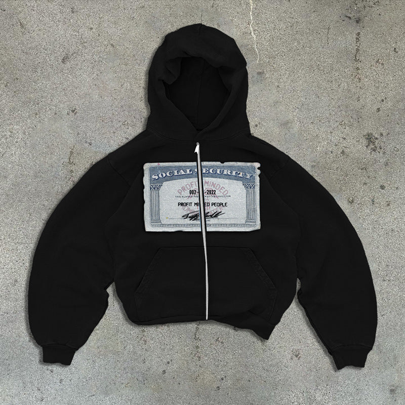"Profit Minded" Graphic Zip Up