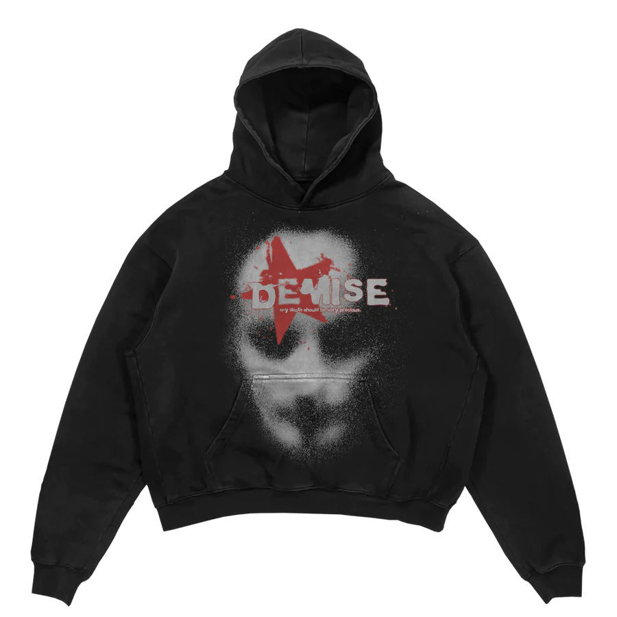 Black Graphic Zip-Up