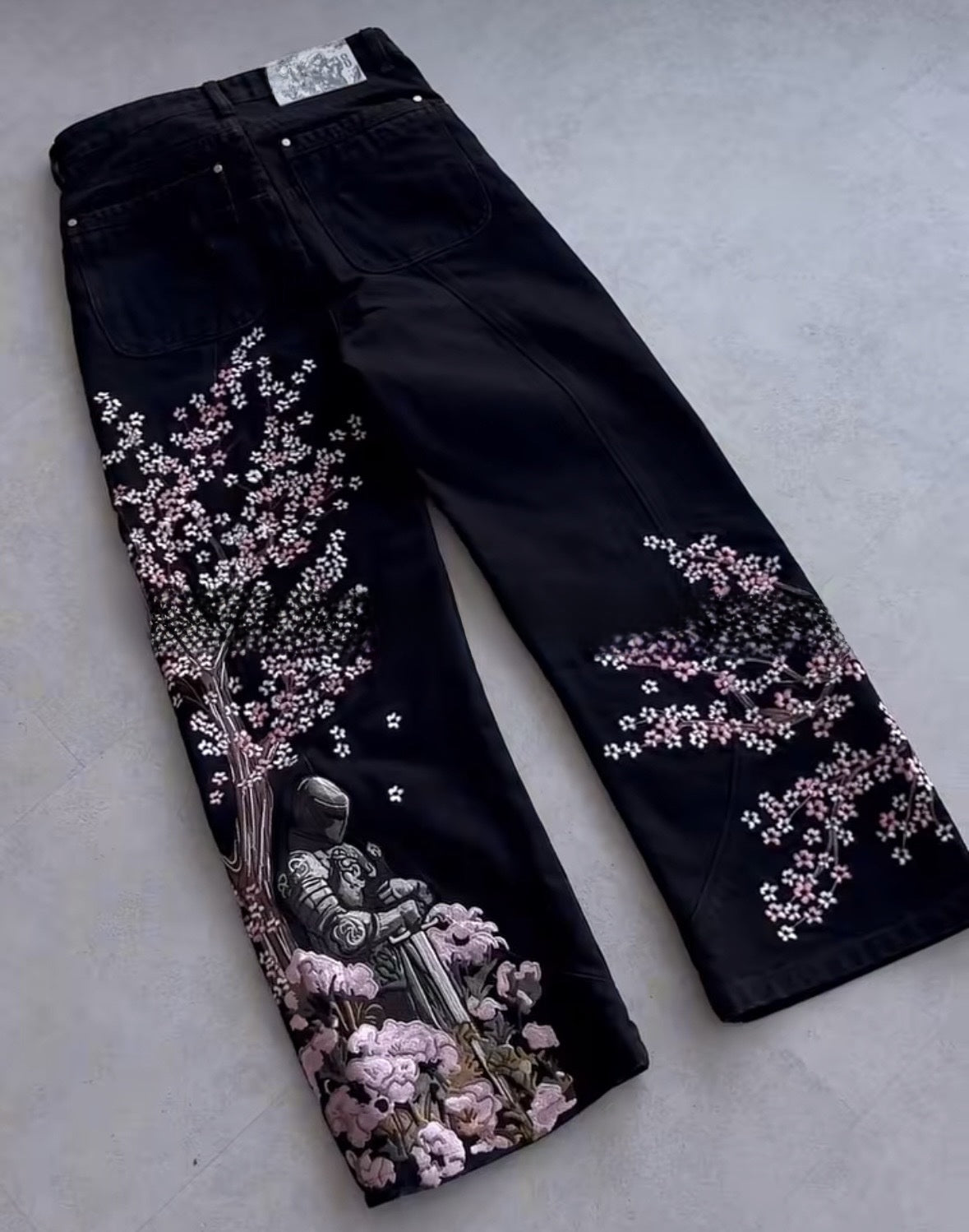 Embroidered Y2K Style Jeans