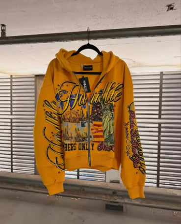 "USA LIFE" graphic zip up
