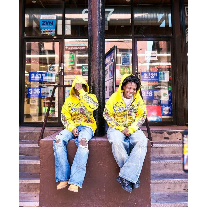 "USA LIFE" graphic zip up