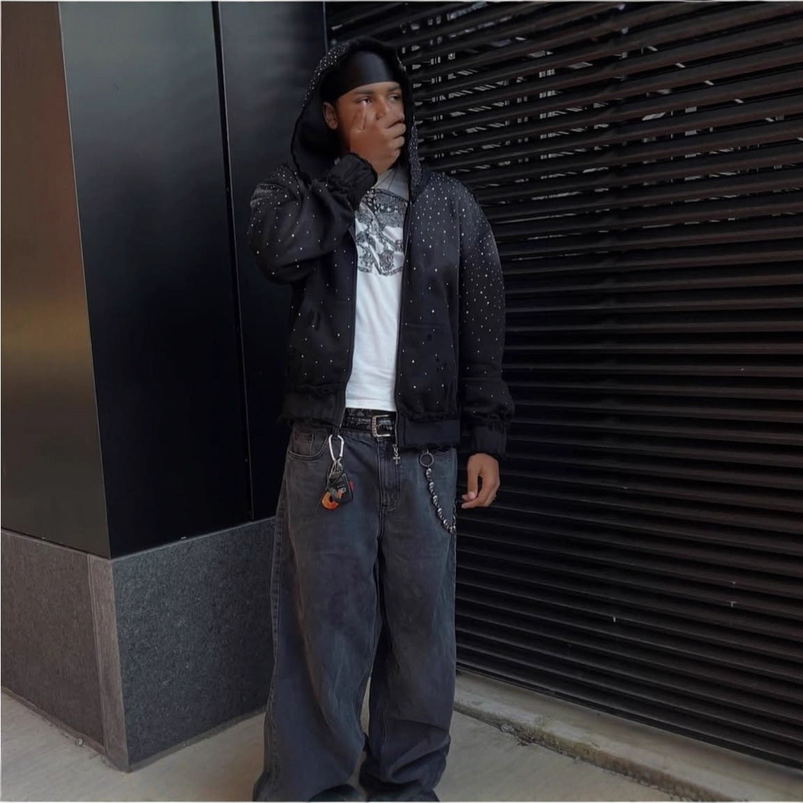 "Starry Night" Rhinestone Zip Up