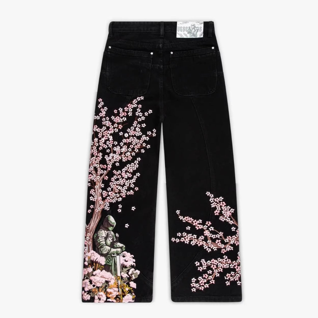 Embroidered Floral Jeans