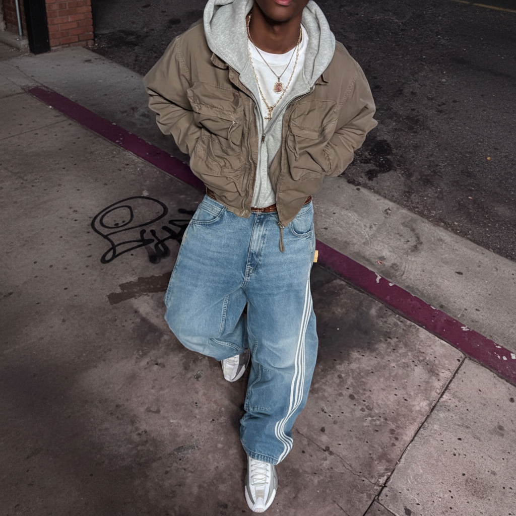 Streetwear Striped Jeans